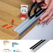 Aluminium Anti-Slip Stair Nosing Trim – Step Edge Protector – 900mm x 35mm x 20mm