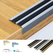 Aluminium Anti-Slip Stair Nosing Trim – Step Edge Protector – 900mm x 35mm x 20mm