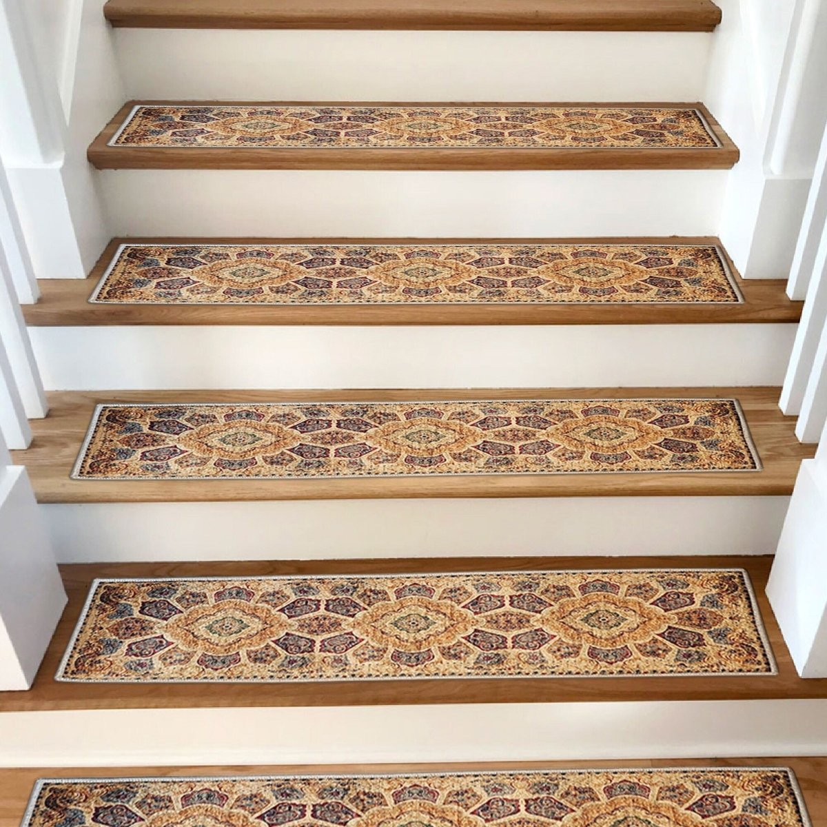 Anatolian Stair Treads Rug, Stair Carpet, Aesthetic Stair Runner, Ultra Thin Stair Mat, Modern Step Pad, Non-Slip Rug, Washable Carpet - Slips Away - 1660720362_4287214345 -