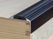 Silver Anodised Aluminium Anti-Slip Stair Nosing Trim, 1200mm x 46mm x 30mm