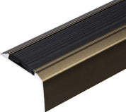 Silver Anodised Aluminium Anti-Slip Stair Nosing Trim, 1200mm x 46mm x 30mm
