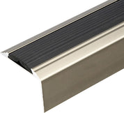Silver Anodised Aluminium Anti-Slip Stair Nosing Trim, 1200mm x 46mm x 30mm