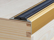Silver Anodised Aluminium Anti-Slip Stair Nosing Trim, 1200mm x 46mm x 30mm