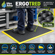 Anti-Fatigue Bubble Matting | Heavy-Duty High-Visibility Safety Mat for Comfort & Circulation - Slips Away - ER2436 -