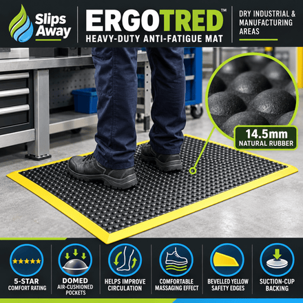 Anti-Fatigue Bubble Matting | Heavy-Duty High-Visibility Safety Mat for Comfort & Circulation - Slips Away - ER2436 -