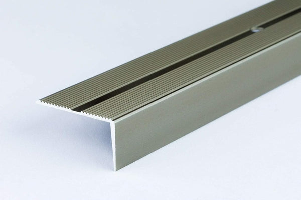 Anti-Slip Aluminum Stair Nosing, 42x22mm, 1M, Durable Edge Trim, Drilled Carpet Guard
