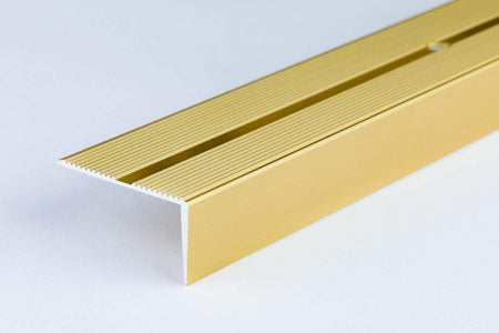 Anti-Slip Aluminum Stair Nosing, 42x22mm, 1M, Durable Edge Trim, Drilled Carpet Guard
