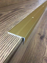 Anti-Slip Aluminum Stair Nosing, 42x22mm, 1M, Durable Edge Trim, Drilled Carpet Guard