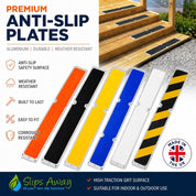 Anti Slip Decking Strips Aluminium Screw Down Plates - 115mm x 635mm - Slips Away - Decking strips - 1x Deck plate 115mm x 635mm black -