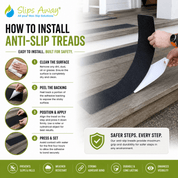 Anti-Slip Tape Treads 150mm x 610mm Black - High-Traction Non-Slip Safety Tape - 5x Pack - Slips Away - Anti slip tape - SA096 -