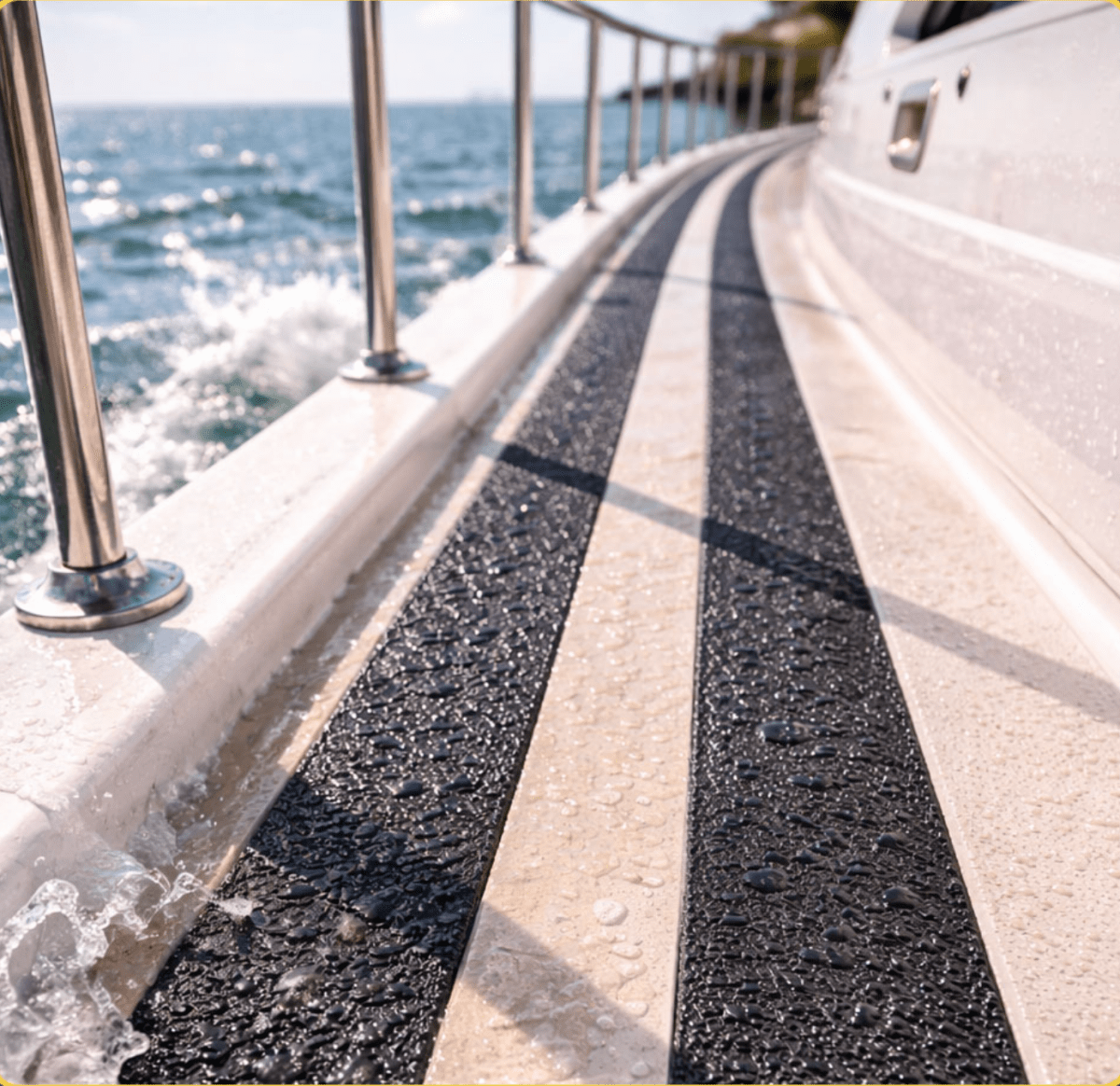 Anti Slip Waterproof Resistant Marine Safety - Grip Non Skid Tape perfect for Boats - Slips Away - Anti slip tape - Marine-Safety-Grip-Black-25mm-1 - 