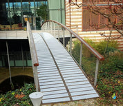 UK-made GRP decking strips in an outdoor application