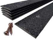 Black Anti - Slip Decking Strips – 50mm GRP Stair Treads for Outdoor Safety - Slips Away - Decking strips - Black 500mmx50mm - x1 - 