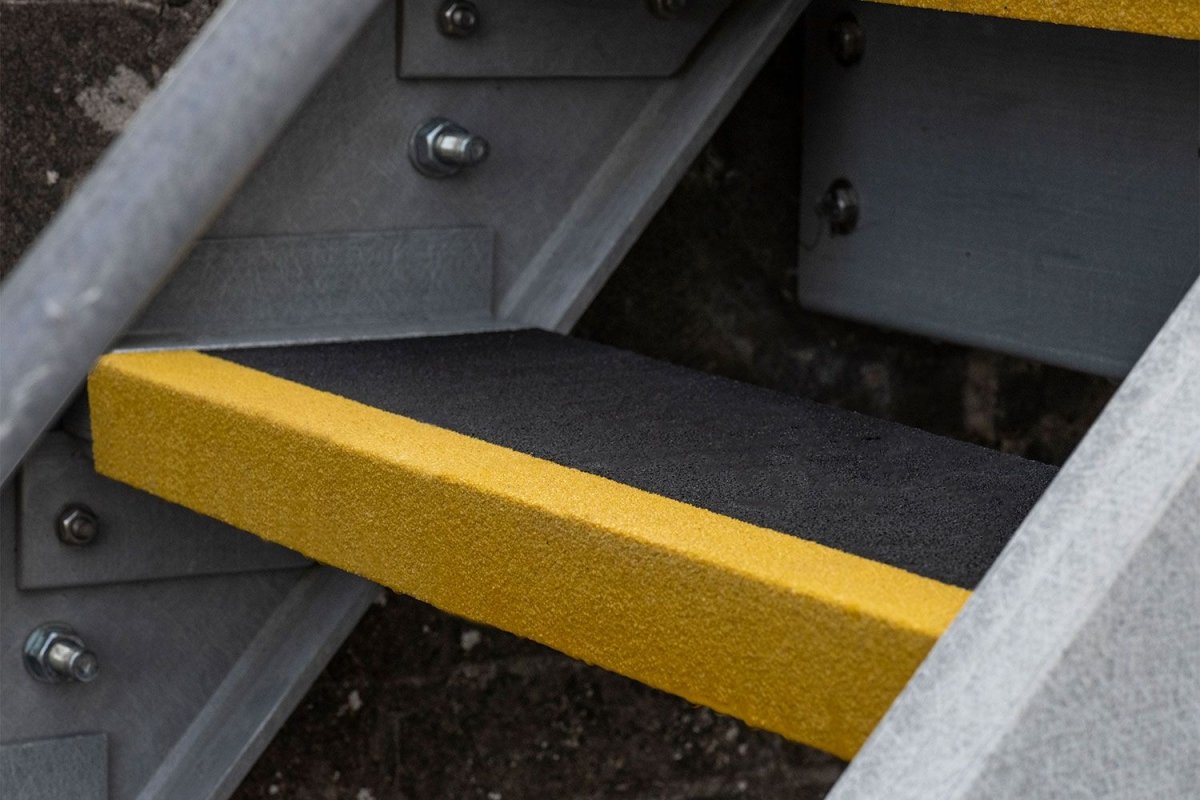 Black Anti - Slip GRP Stair Tread Step Covers - Slips Away - ST1424BL - 
