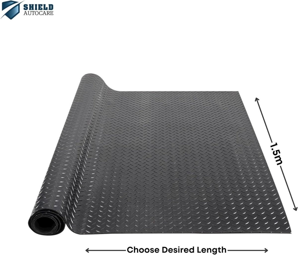 Black Rubber Matting Roll: Heavy-duty, Non-slip, waterproof flooring for indoor/outdoor use. Easy to cut. width, 3mm thickness
