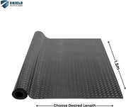 Black Rubber Matting Roll: Heavy-duty, Non-slip, waterproof flooring for indoor/outdoor use. Easy to cut. width, 3mm thickness