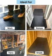 Black Rubber Matting Roll: Heavy-duty, Non-slip, waterproof flooring for indoor/outdoor use. Easy to cut. width, 3mm thickness
