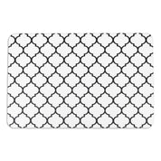 Black Trellis Bathmat - Boho Bath Mat - Non-Slip Mid Century Modern Mat - Retro Bath Rug- Minimalist Abstract Shapes - 39 X 60Cm - Slips Away - Bath mat - 1330598964 -