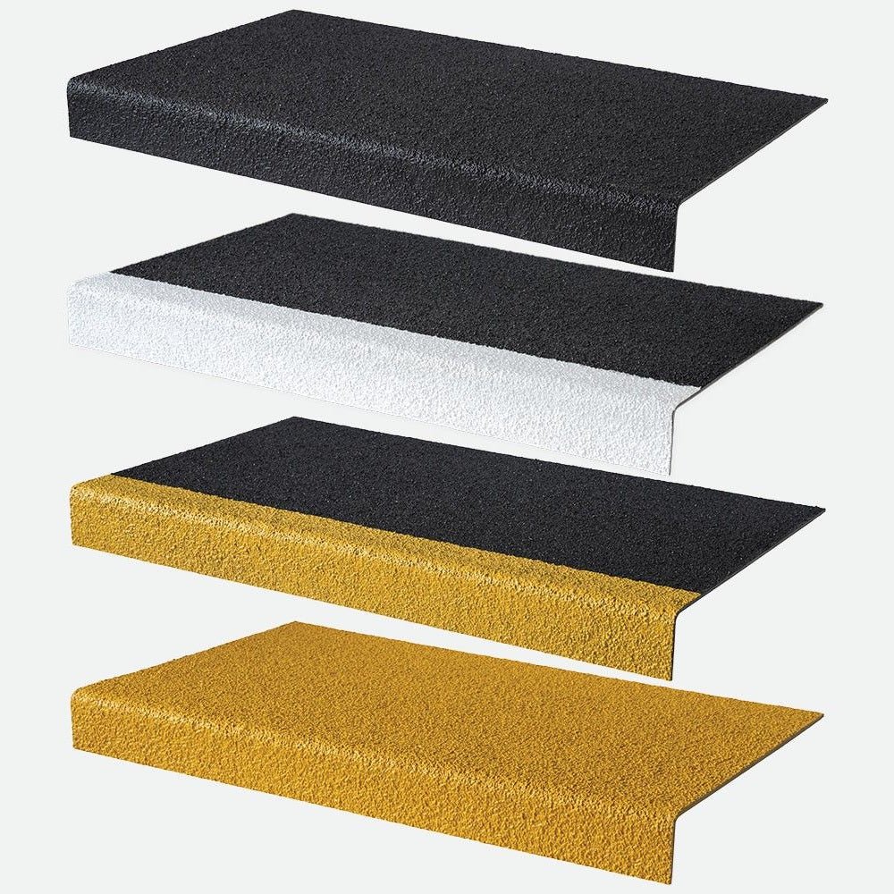 Black White Anti - Slip GRP Stair Tread Step Covers - Slips Away - ST1424BW - 