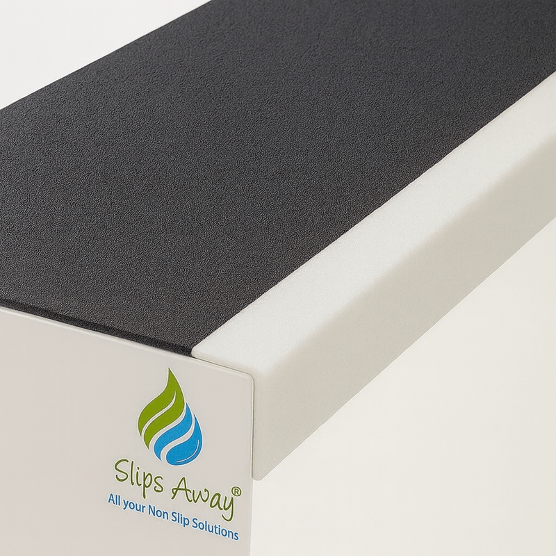 Black White Anti - Slip GRP Stair Tread Step Covers - Slips Away - ST1424BW - 