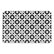 Black & White Pattern Bathmat - Boho Bath Mat - Non-Slip Mid Century Modern Mat - Retro Bath Rug- Minimalist Abstract Shapes - 39 X 60Cm - Slips Away - 1330533128 -