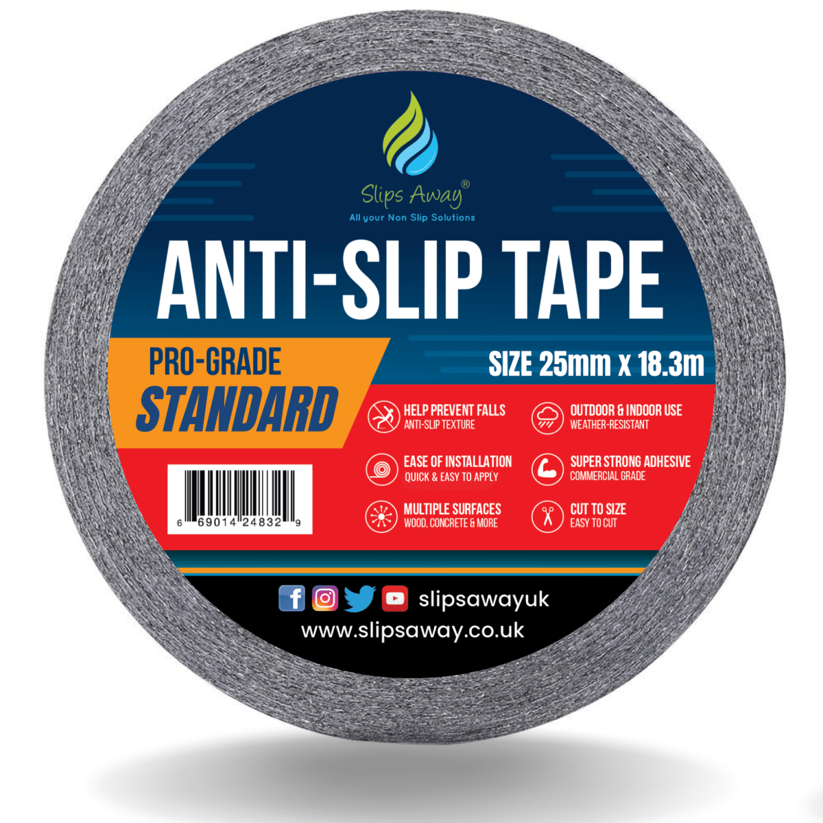 Blue Non Slip Tape Roll Pro Standard Grade - Anti Slip Traction for Indoor/Outdoor Use - Slips Away - Anti slip tape - H3401B/ 140mm x 140mm ( 10x pack ) - 