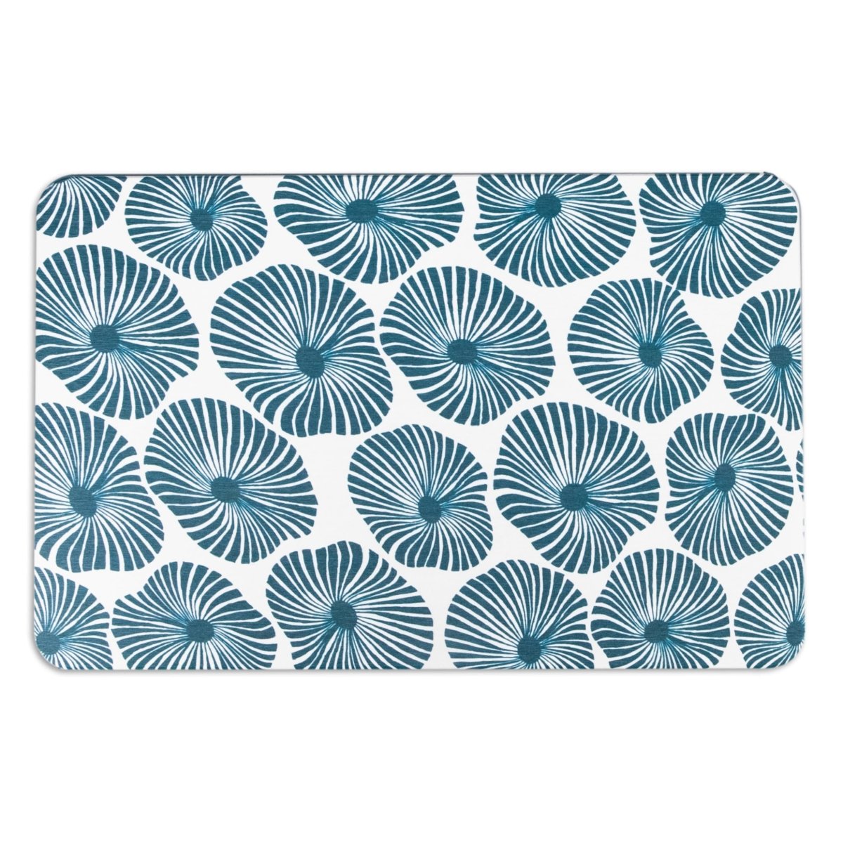 Blue Swirls Bathmat - Beautiful Swirls Mat - Natural & Eco-Friendly - Beach Home - Bathroom Decor - White Stone Non Slip Bath Mat - 39X60Cm - Slips Away - 1344511991 -