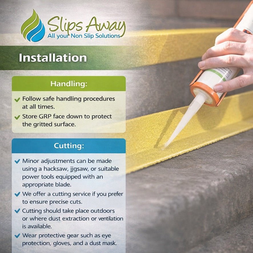 Brown GRP Stair Nosings – Heavy - Duty Anti - Slip Safety Tread - Non - Slip Step Edge Protection (500mm - 3m) - Slips Away - Stair nosing - 1x GRP nosing brown 500mm - 