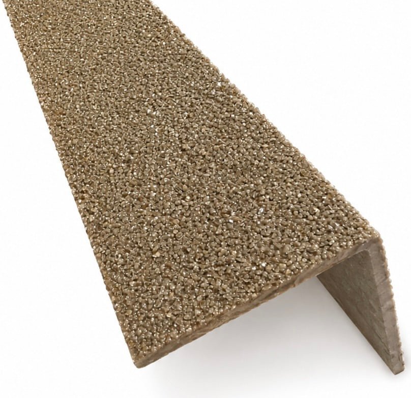 Brown GRP Stair Nosings – Heavy-Duty Anti-Slip Safety Tread - Non-Slip Step Edge Protection (500mm - 3m) - Slips Away - Stair nosing - 1x GRP nosing brown 500mm -