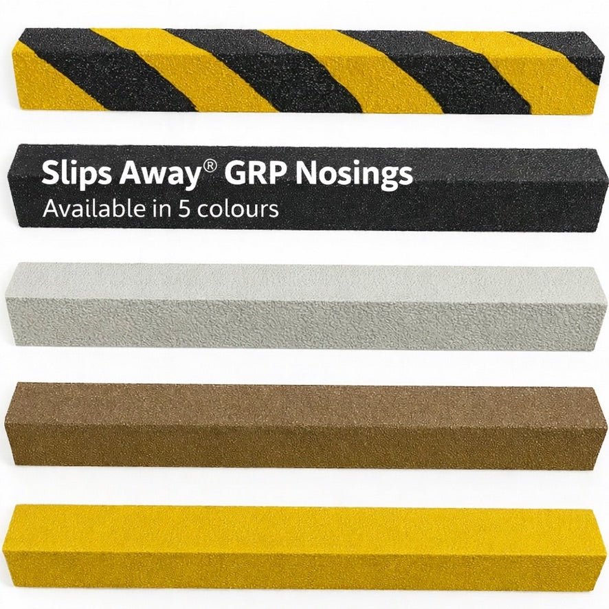 Brown GRP Stair Nosings – Heavy - Duty Anti - Slip Safety Tread - Non - Slip Step Edge Protection (500mm - 3m) - Slips Away - Stair nosing - 1x GRP nosing brown 500mm - 
