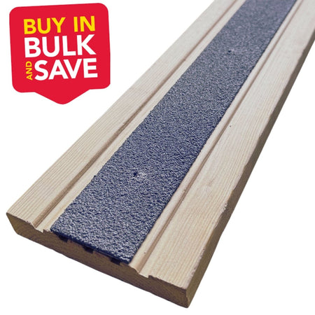BUNDLE VALUE PACK Non Slip Decking Strips GRP Heavy Duty Pro Grade 50mm - GREY - Slips Away - Decking strips - decking strip grey 600mm x 50mm - 