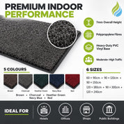 Commercial Plush Pile Entrance Mat – Durable, Anti-Slip Flooring for Heavy Traffic - Slips Away -  -