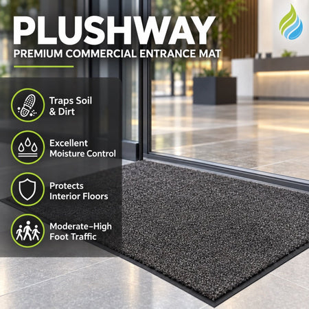 Commercial Plush Pile Entrance Mat – Durable, Anti-Slip Flooring for Heavy Traffic - Slips Away -  -