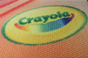 Crayola logo on a textured surface