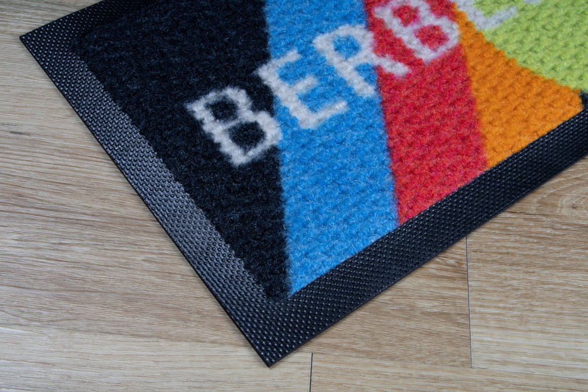 Custom Berber Logo Entrance Mat – Heavy - Duty Commercial Dirt Control - Slips Away -  - 