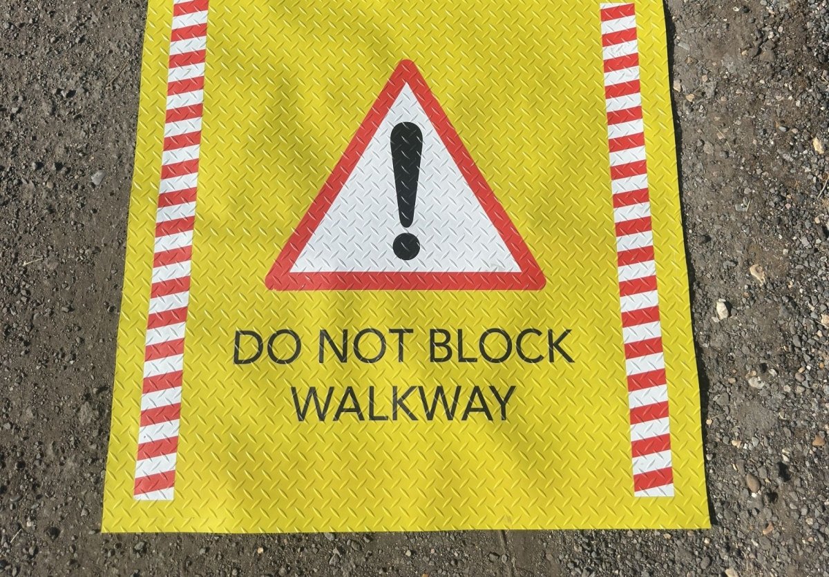 Custom Branded Construction Site Matting | Anti-Slip Logo Mat | Yellow 100cm x 5m or 10m Roll - Slips Away - CR2100-1YL -