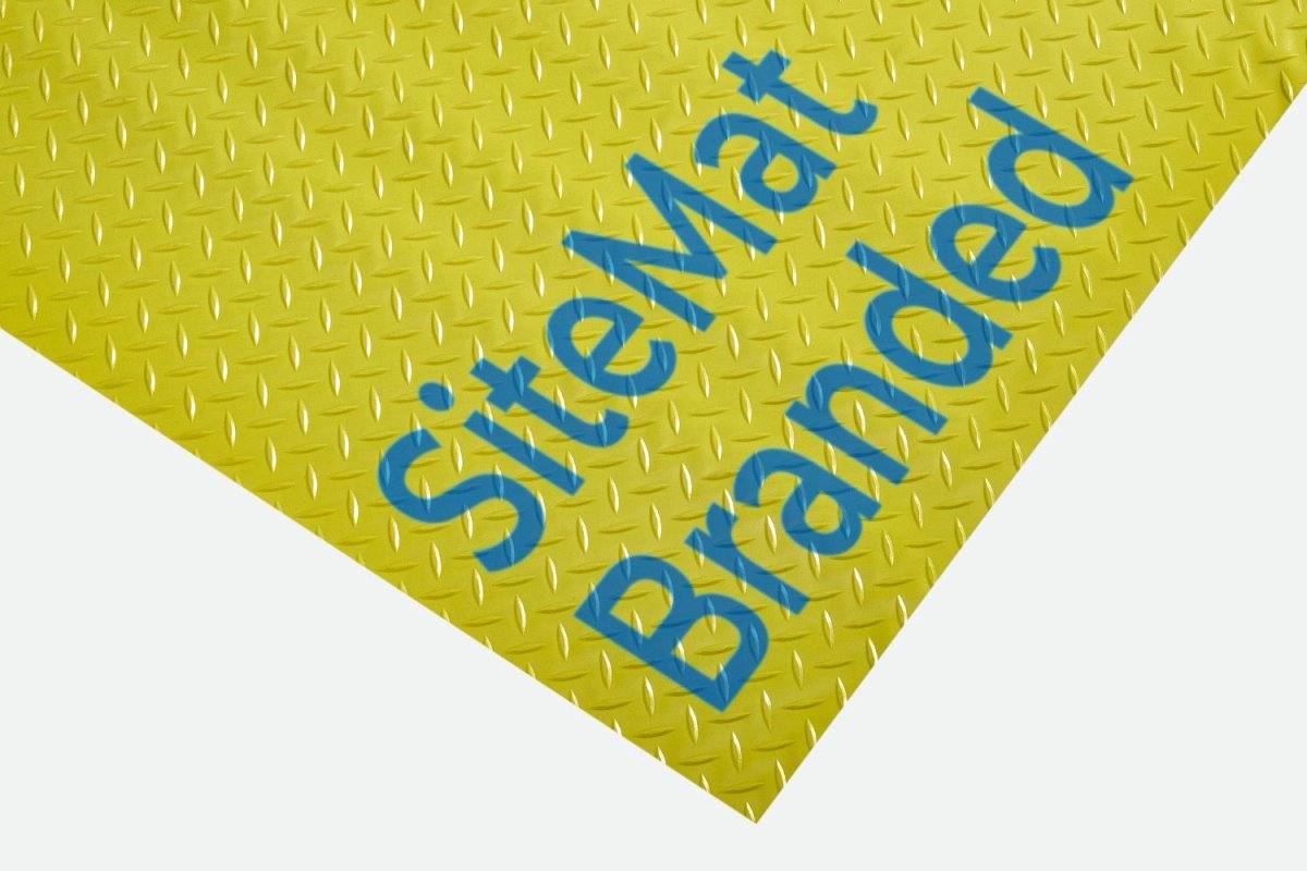 Custom Branded Construction Site Matting | Anti-Slip Logo Mat | Yellow 100cm x 5m or 10m Roll - Slips Away - CR2100-1YL -