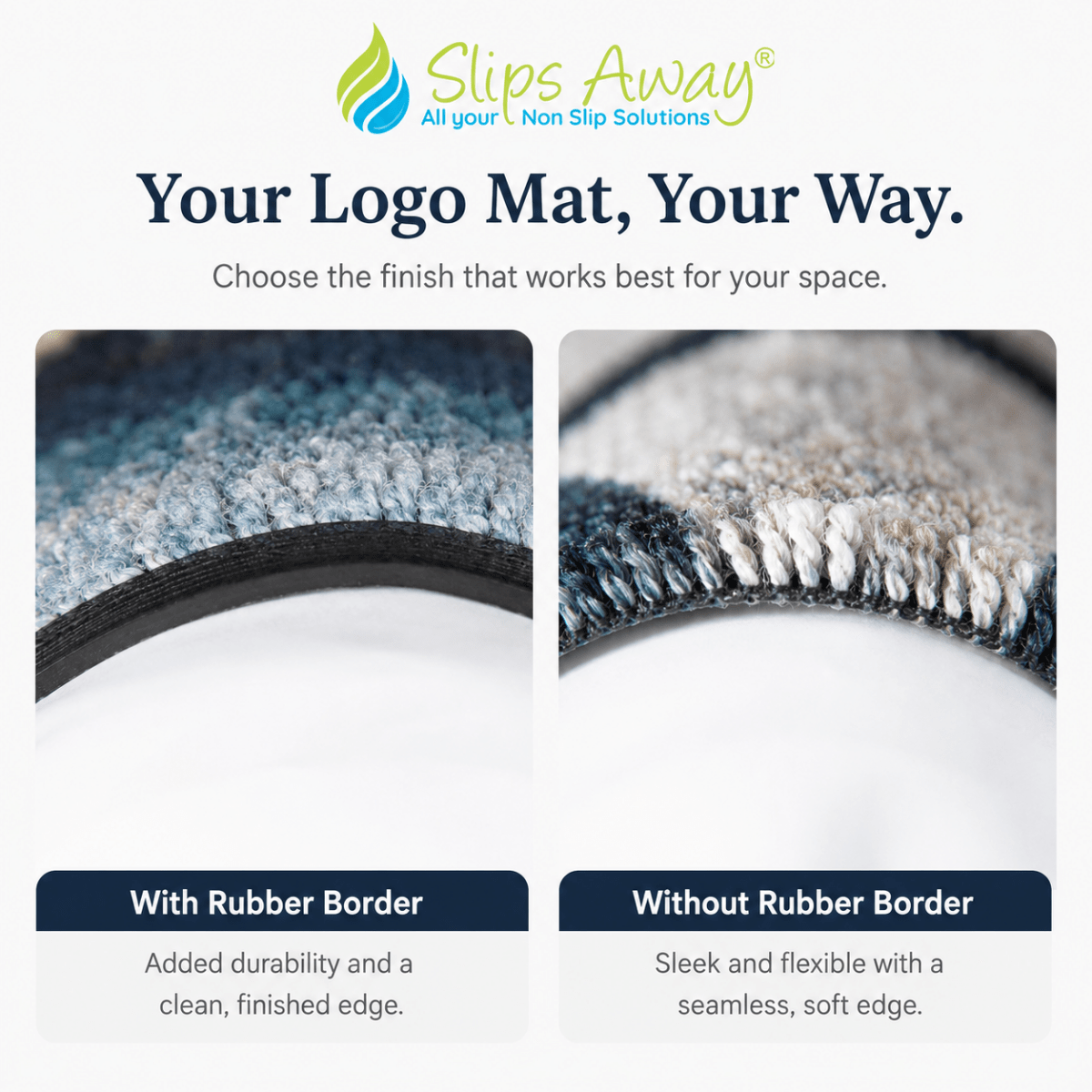 Custom Logo Entrance Mat - Personalised Heavy Duty with Premium Print Quality - Slips Away - LO310 -