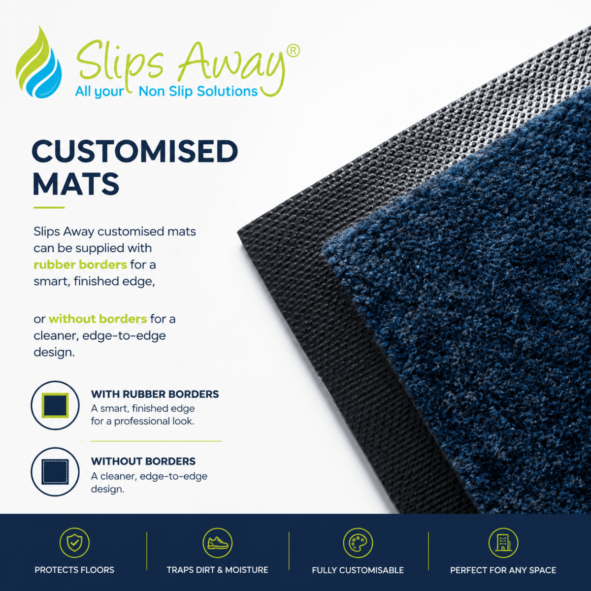 Custom Logo Entrance Mat - Personalised Heavy Duty with Premium Print Quality - Slips Away - LO310 - 