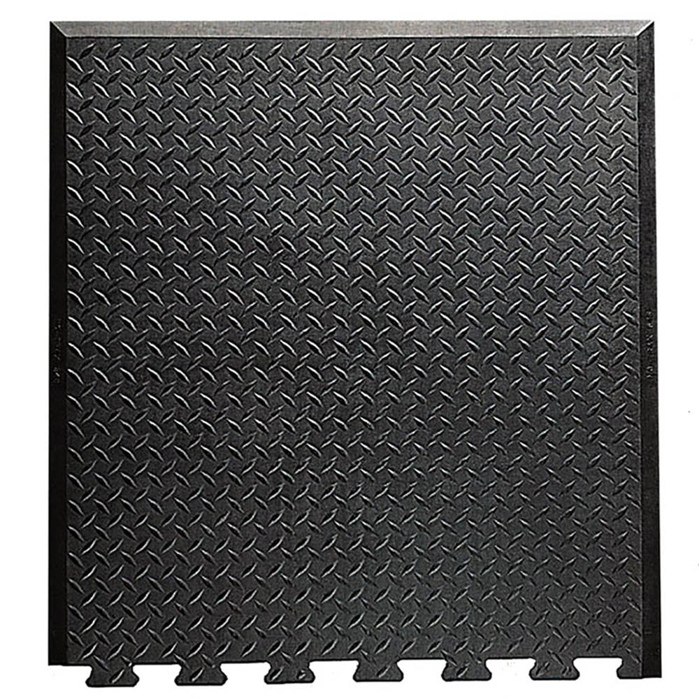 Diamond Interlock Rubber Mat: Anti-fatigue and slip-resistant. Ideal for simple on-site installation in industrial environments. - Slips Away - DE2831 -