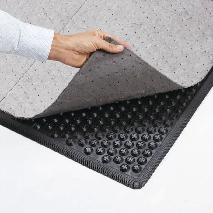 Ecosorb Heavy-Duty Anti-Fatigue Mat | Oil & Liquid Absorbent Nitrile Rubber Mat - Slips Away - ES3660 -