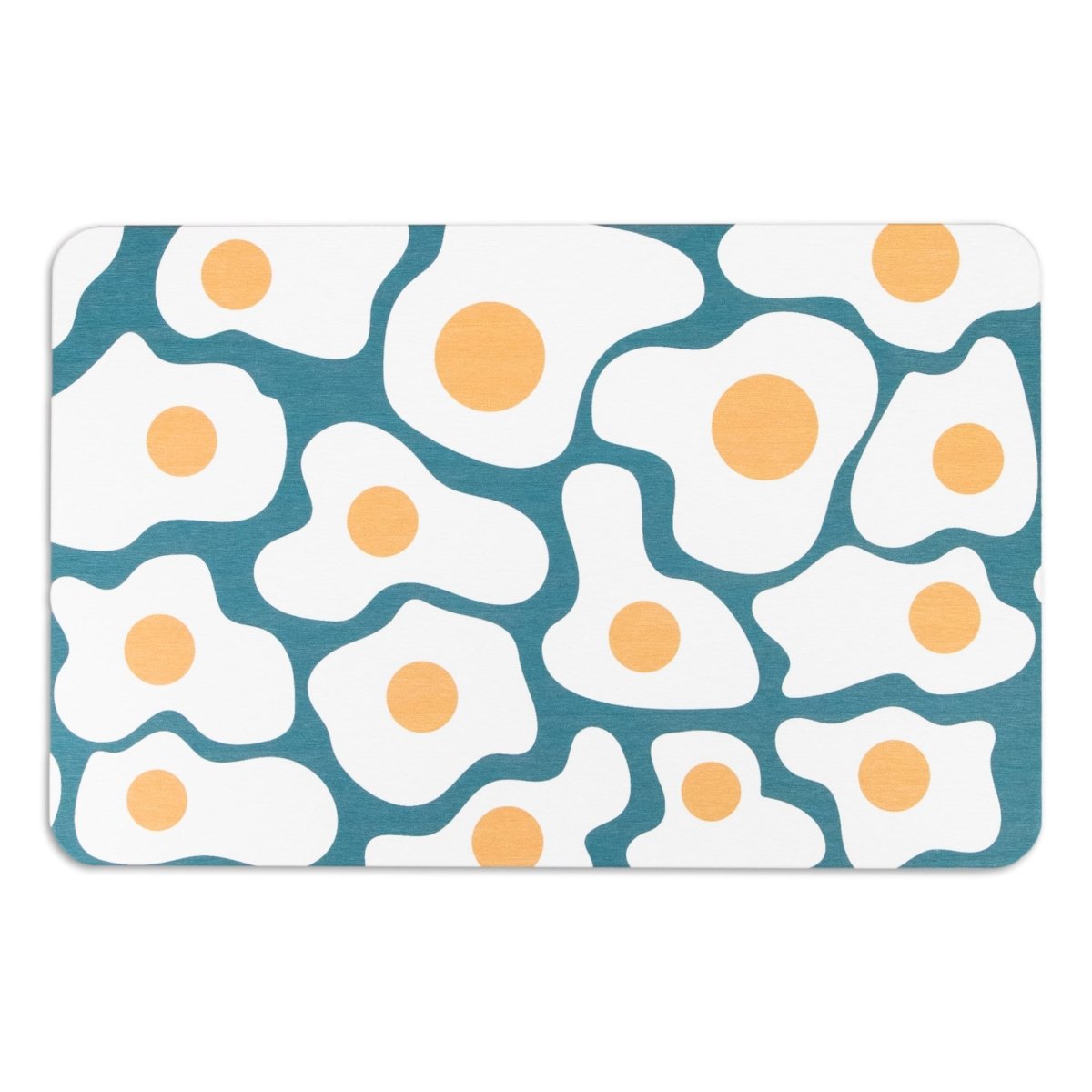 Egg Pattern Bathmat - Egg White & Yolk Mat - White Stone Non Slip Bath Mat - 100% Natural Eco-Friendly Bath Mat - Kids Bathroom Decor - Slips Away - 1330562624 -