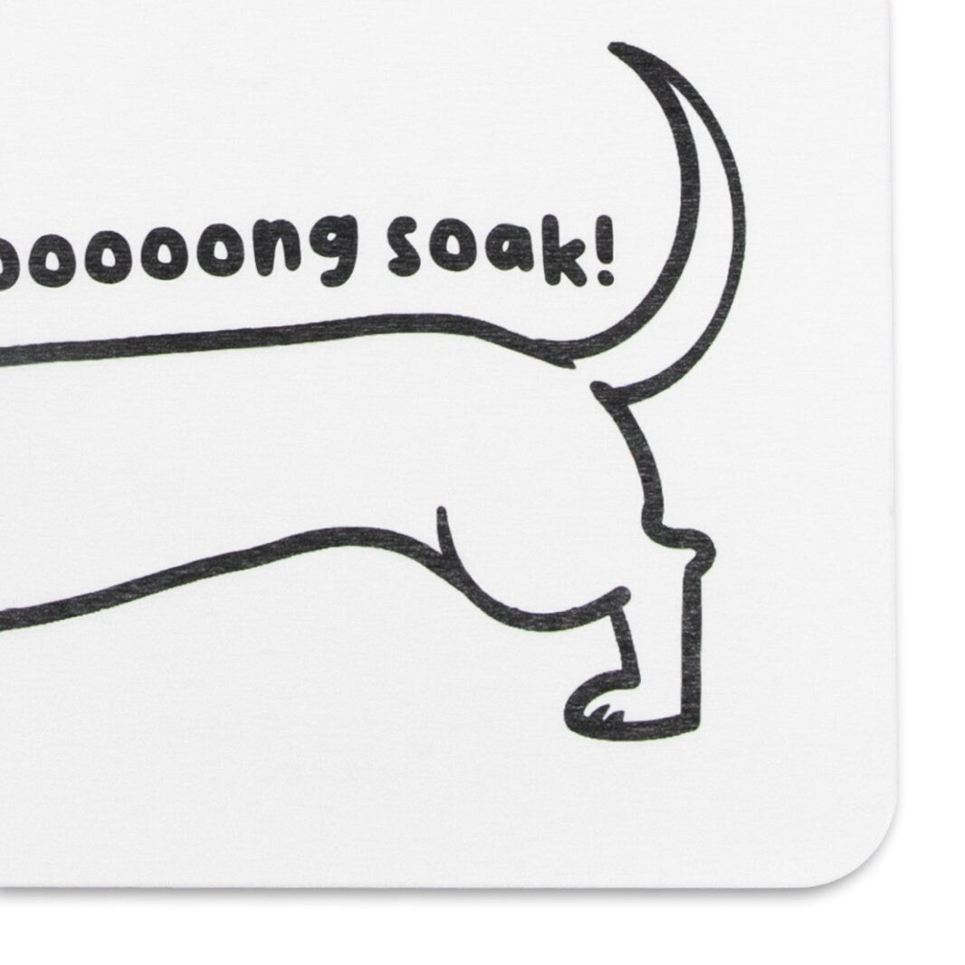 Enjoy a Long Soak Bathmat - Dachshund Bathmat - Gift for Dog Lover - White Stone Non Slip Bath Mat - Cute Bath Mat - Gift for Dog Mom - Slips Away - 1344552399 -