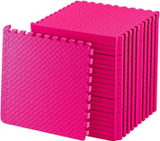 Exercise Foam Mat: Anti-Fatigue Interlocking EVA Floor Tiles with Edges. Gym Flooring Mats - 4 Tiles (16 sq ft).