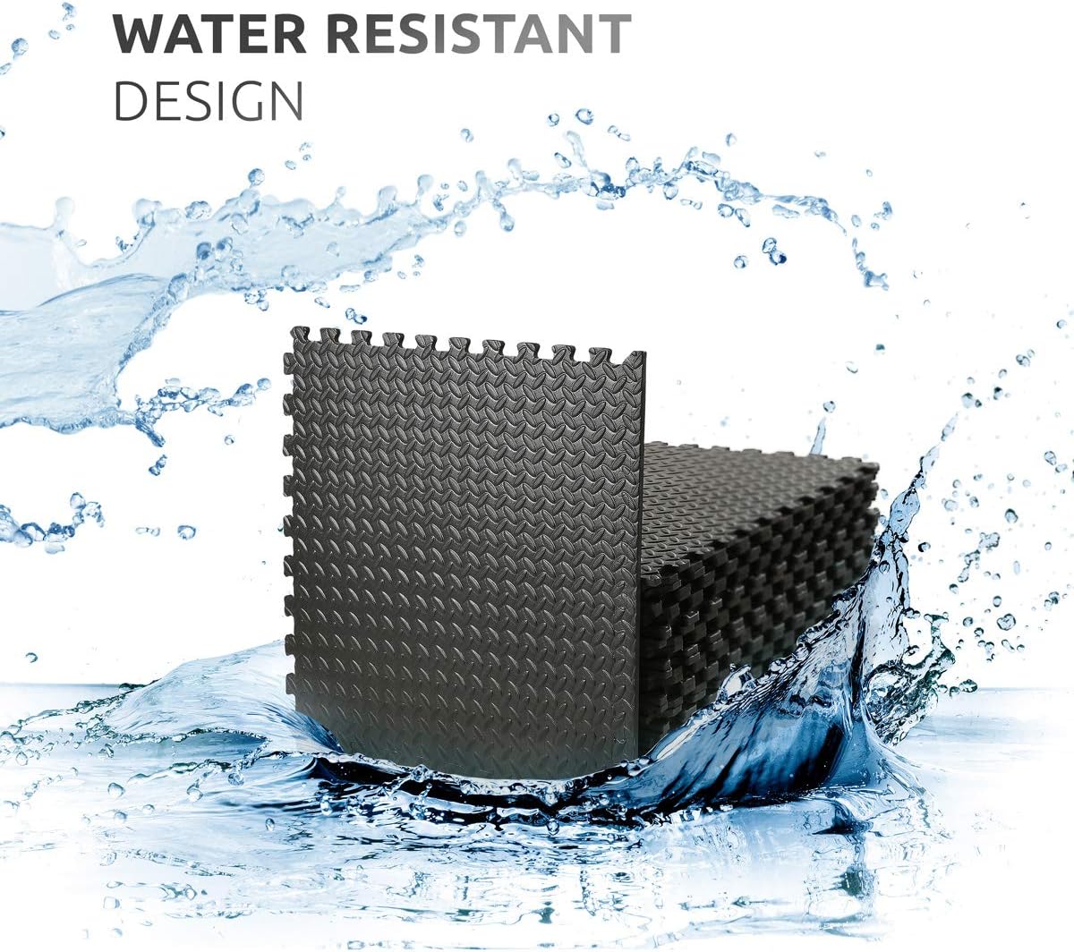 Exercise Foam Mat: Anti-Fatigue Interlocking EVA Floor Tiles with Edges. Gym Flooring Mats - 4 Tiles (16 sq ft).