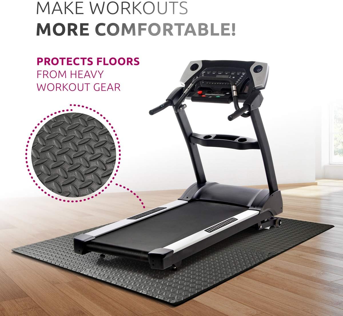 Exercise Foam Mat: Anti-Fatigue Interlocking EVA Floor Tiles with Edges. Gym Flooring Mats - 4 Tiles (16 sq ft).