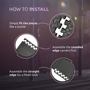 Exercise Foam Mat: Anti-Fatigue Interlocking EVA Floor Tiles with Edges. Gym Flooring Mats - 4 Tiles (16 sq ft).