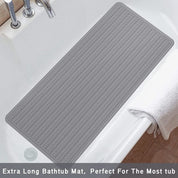 Extra Long 43X92 cm Rubber Non Slip Bathtub & Shower Mat - Soft Mat for Bathroom Tub with Strong Suction Cups