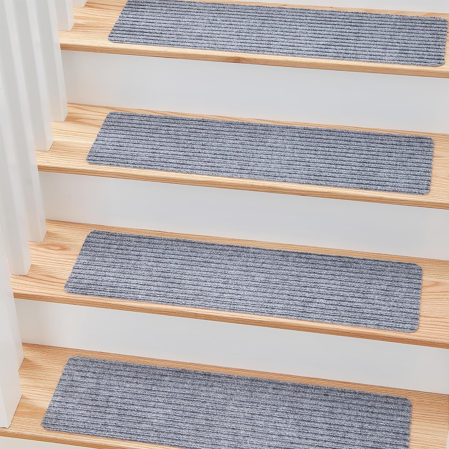 Non-Slip Carpet Stair Treads (15-Pack) - Safety Rug for Kids, Elders, and Pets with Reusable Adhesive 