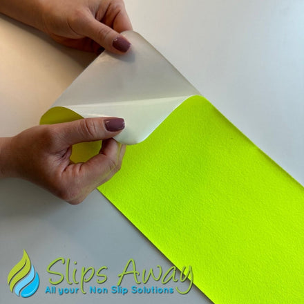 Fluorescent Yellow Non Slip Tape Roll Pro Standard Grade - Anti Slip Traction for Indoor/Outdoor Use (Copy) - Slips Away - Anti slip tape - H3401F/ 140mm x 140mm ( 10x pack ) - 